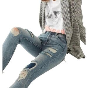 Revolve BDG twig distressed patch skinny jeans